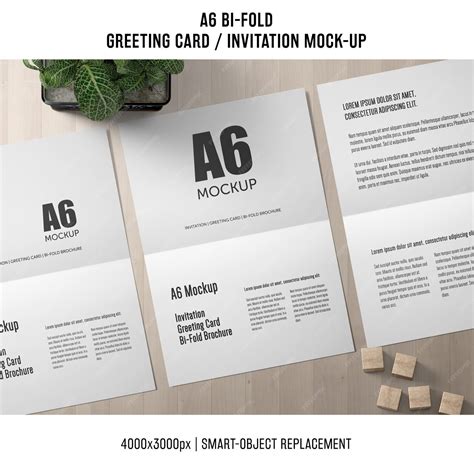 Free PSD Modern a6 bifold invitation card template