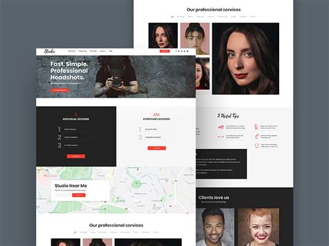Free PSD Photo Studio Website Template Freebie