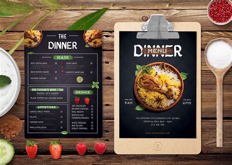 Free PSD Restaurant menu template design
