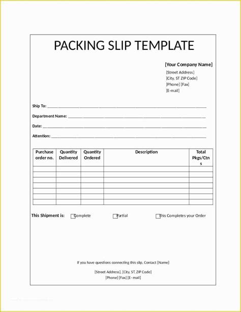 Free Packing Slip Template Pdf Of Logistics Delivery Note Google Search