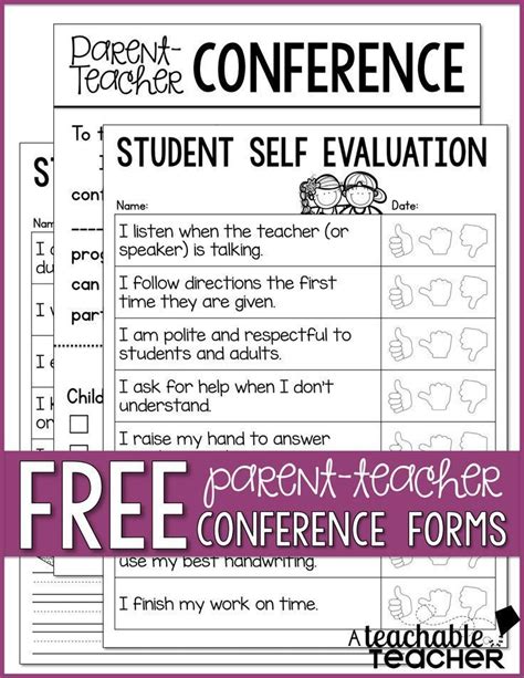 Free Parent Teacher Conference Forms To Conquer Conferences