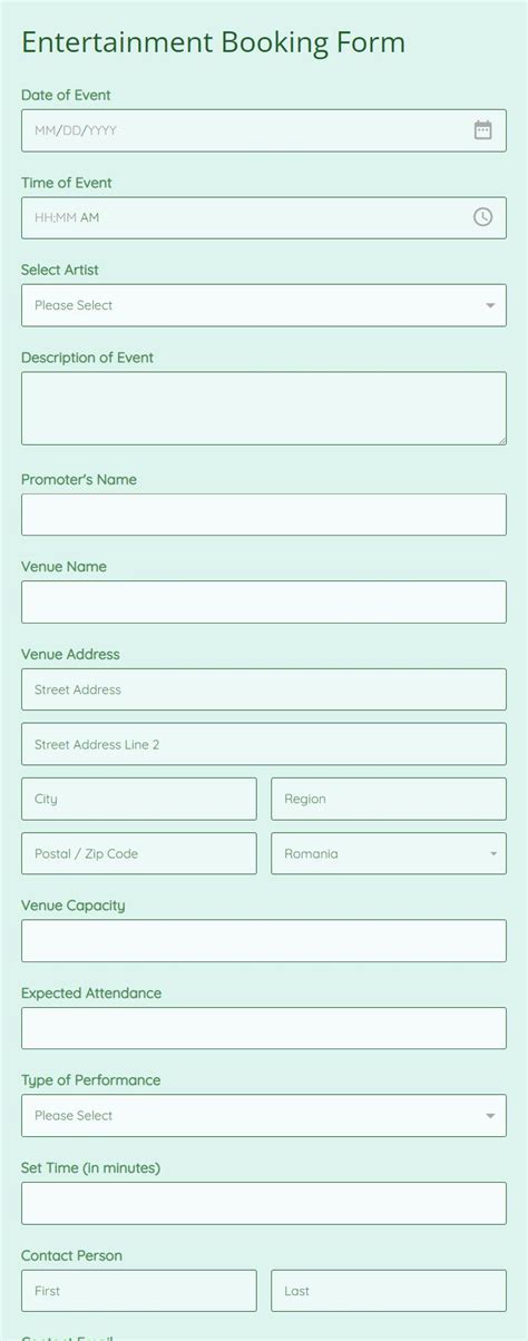 Free Party Booking Form Template 123 Form Builder
