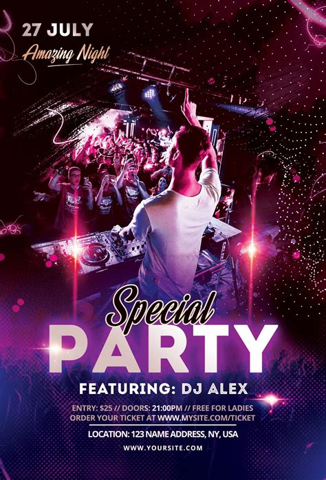 Free Party Flyer Design PSD Template