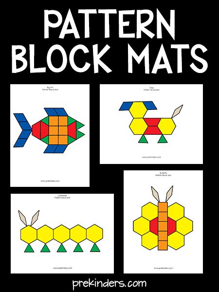 Free Pattern Block Mats Free pattern block printables, Pattern blocks