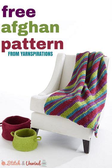Free Pattern Knit Throw Pattern from Yarnspirations Stitch and Unwind