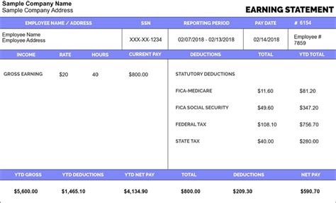 Free Pay Stub Template Generator