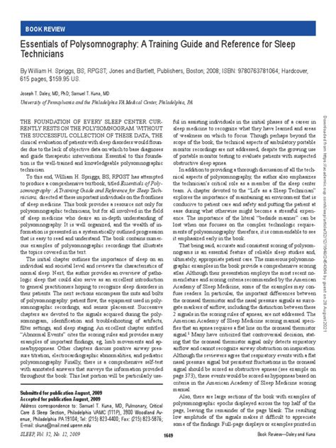Free Pdf Essentials Of Polysomnography