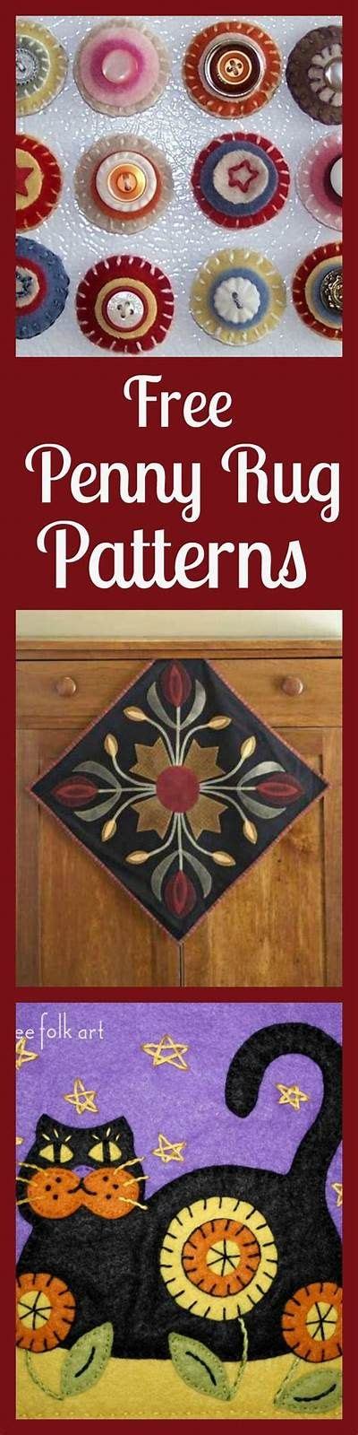 Free Penny Rug Patterns Felt Pinterest Penny rug patterns, Patterns and Primitives