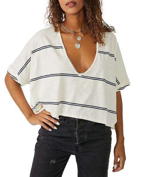 Free People Care Fp Jaydon Striped Cotton Tee