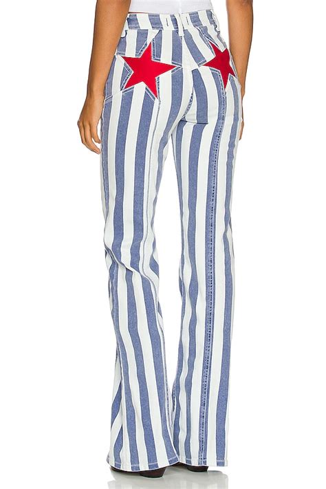 Free People Firecracker striped blue combo flare jeans …