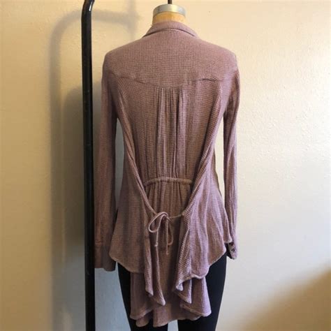 Free People High-Low Cinched Back Chambray Purple - Poshmark