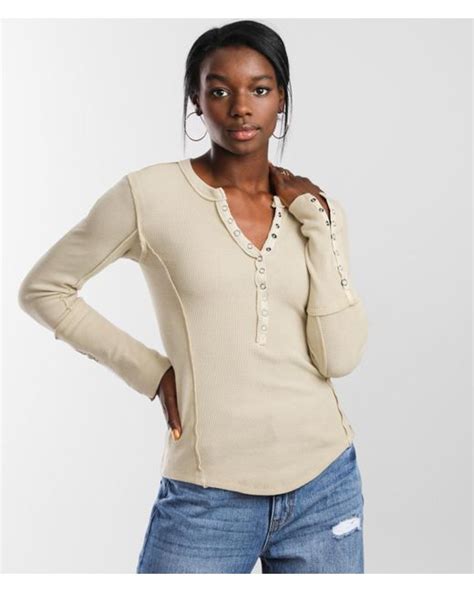 Free People Nailed It Thermal Henley in Cream (Natural) Lyst