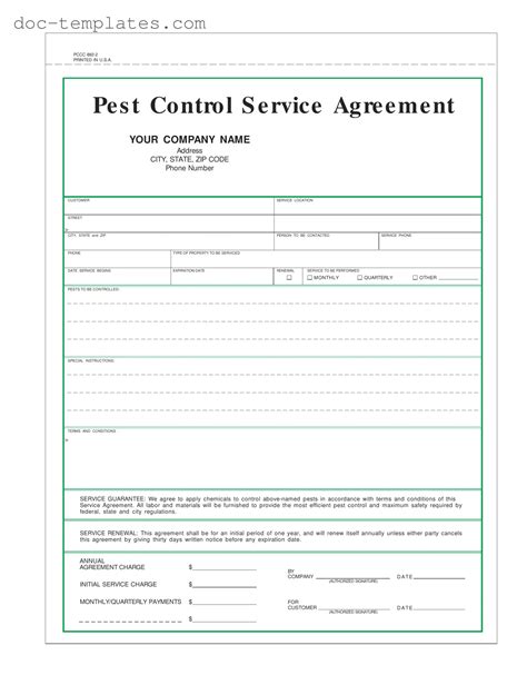 Free Pest Control Contract Template