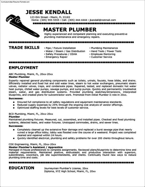 Free Plumber Resume Example to Download [+ Guide & Tips]