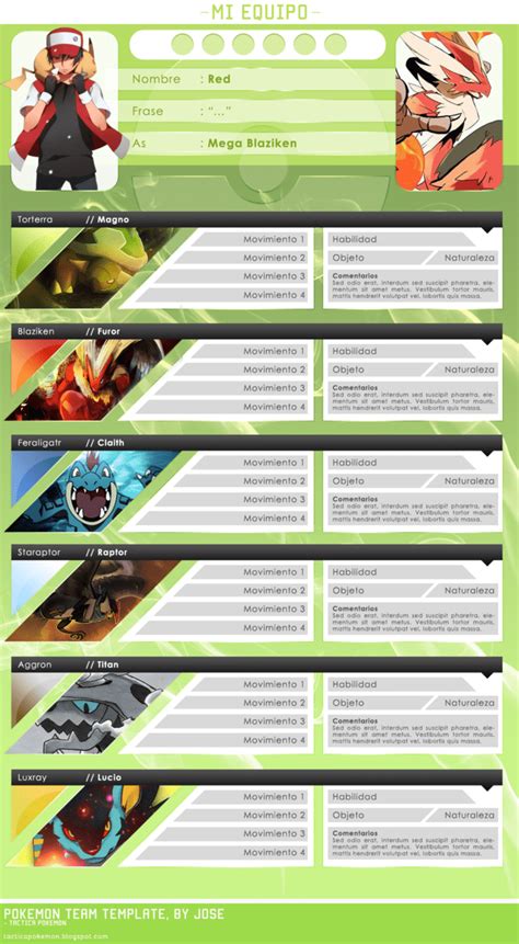 Free Pokemon Team Template PSD TitanUI