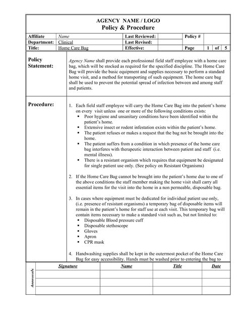 Free Policy And Procedure Template Word