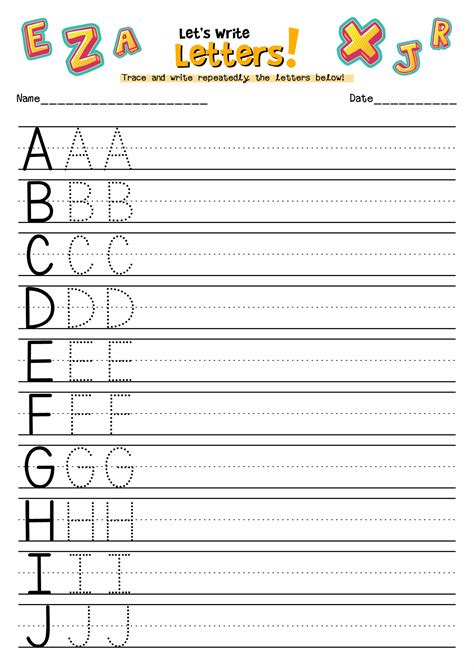 Free Practice Alphabet Writing Printable Tag Excelent Practice