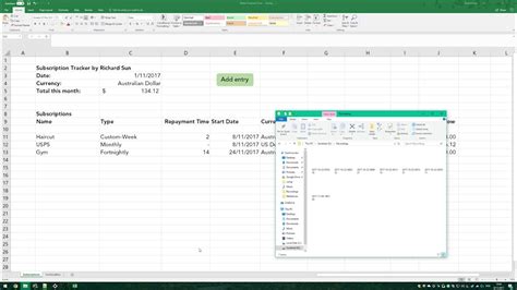 Free Precise Excel Bills/Subscription Tracking Spreadsheet YouTube