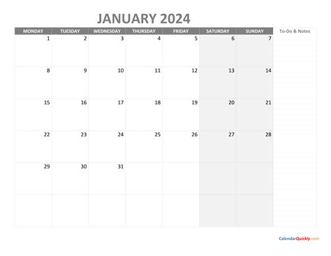 Free Printable 2024 Monthly Calendar