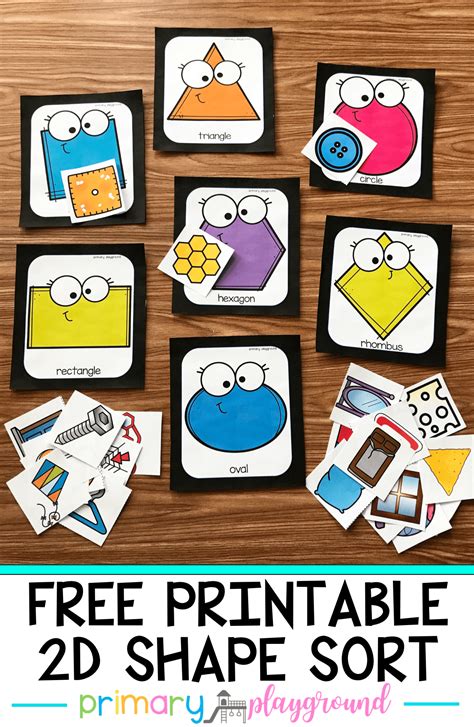 Free Printable 2D Shape Sort Primary Playground