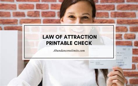 Free Printable Abundance Check PDF - The Law of Attraction