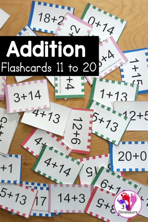 Free Printable Addition Flashcards Addition table 1 to 12