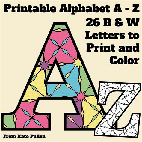 Free Printable Alphabet Letters With Pattern to Color Printable