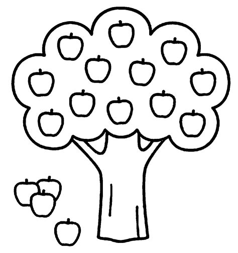Free Printable Apple Tree Template Coloring Page