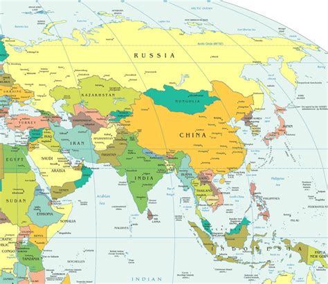 Free Printable Asia Map