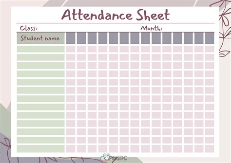 Free Printable Attendance Sheet 2023 Templates in PDF Word Excel