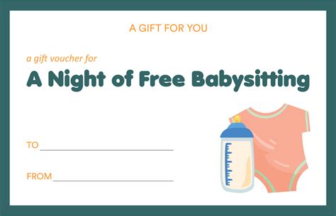 Free Printable Babysitting Coupon Template