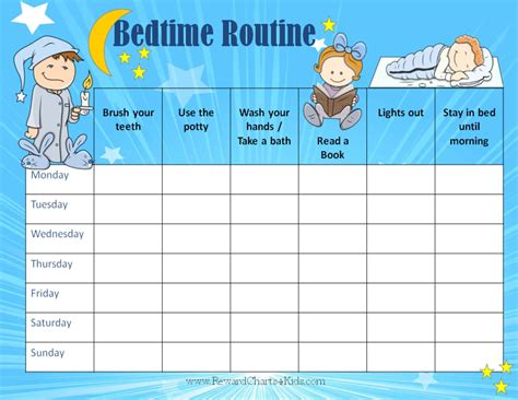 Free Printable Bedtime Routines Chart Bedtime routine chart, Routine