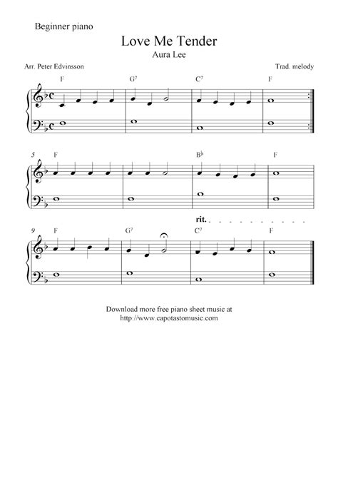 Free Printable Beginner Piano Music
