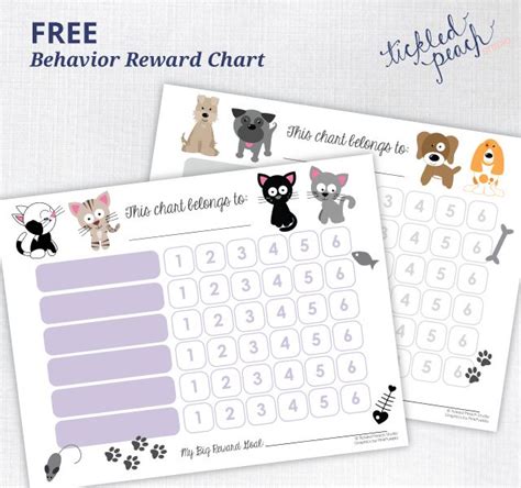 Free Printable Behavior Reward Chart For Kids Tickled Peach Studio