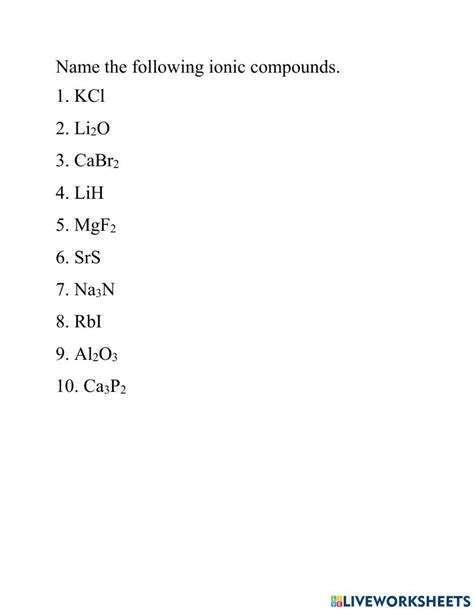 Free Printable Binary Ionic Compounds Worksheets Worksheets Library