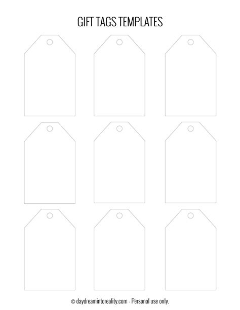 Free Printable Blank Gift Tag Template