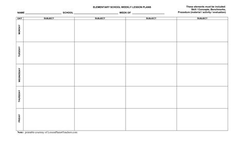 Free Printable Blank Lesson Plan Template Projects to Try Pinterest Lesson plan templates