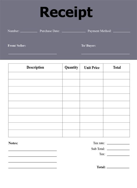 Free Printable Blank Receipt Form Free Printable