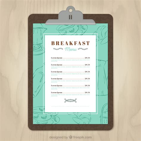 Free Printable Breakfast Menu Templates
