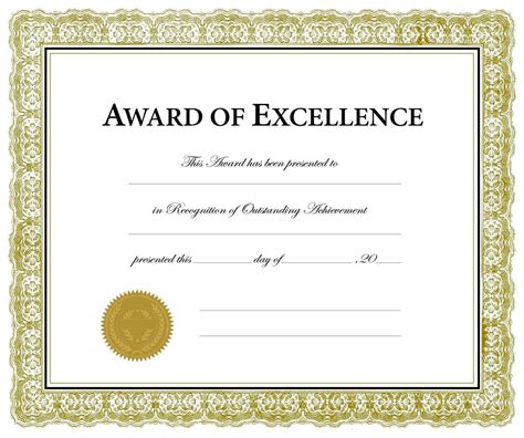 Free Printable Certificate Of Achievement Blank Template