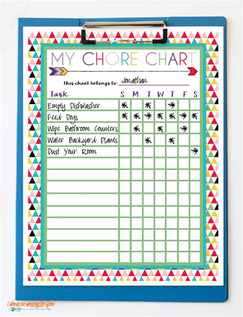 Free Printable Chore Charts I Should Be Mopping The Floor