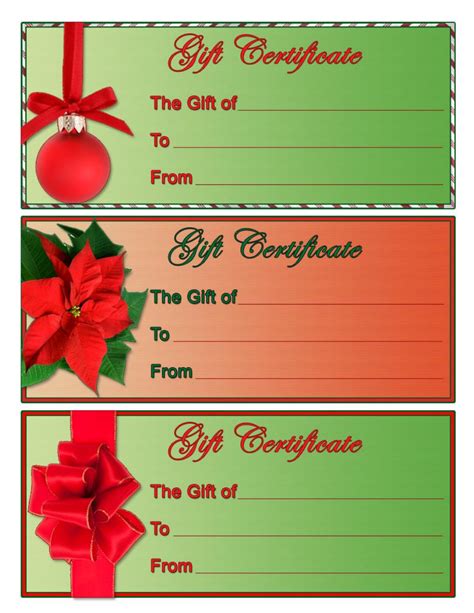 Free Printable Christmas Gift Certificate Templates 2020