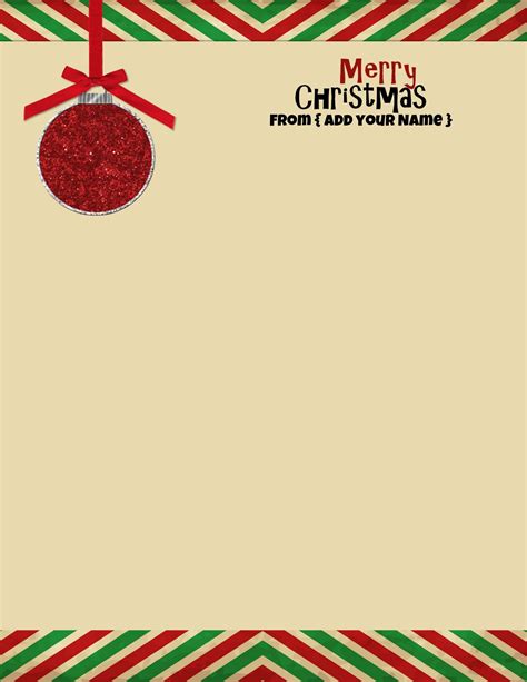 Free Printable Christmas Stationery Template