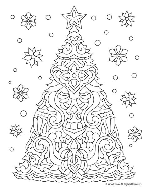 Free Printable Christmas Tree Coloring Pages For Adults