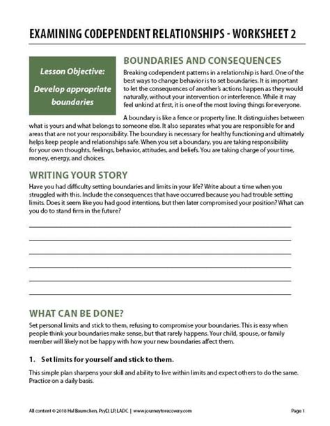 Free Printable Codependency Worksheets, Codependency is a response to