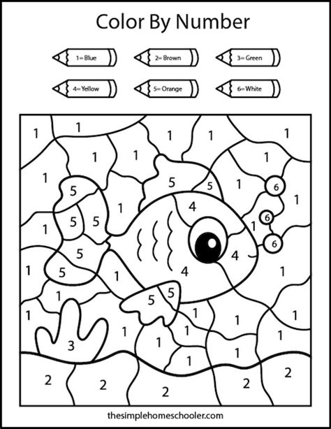 Free Printable Color By Numbers Worksheets Color Recognition For