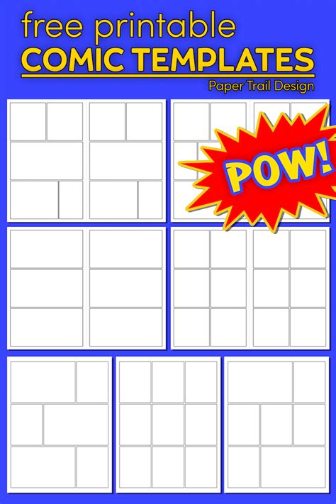 Free Printable Comic Strip Template Pages Paper Trail Design in 2020