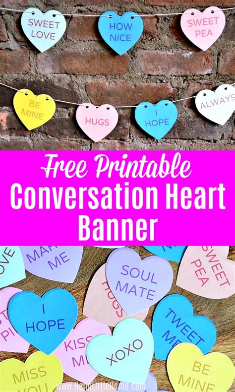 Free Printable Conversation Hearts + Banner Tutorial Hello Little Home