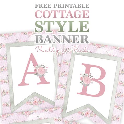 Free Printable Cottage Style Banner Pretty In Pink The Cottage Market