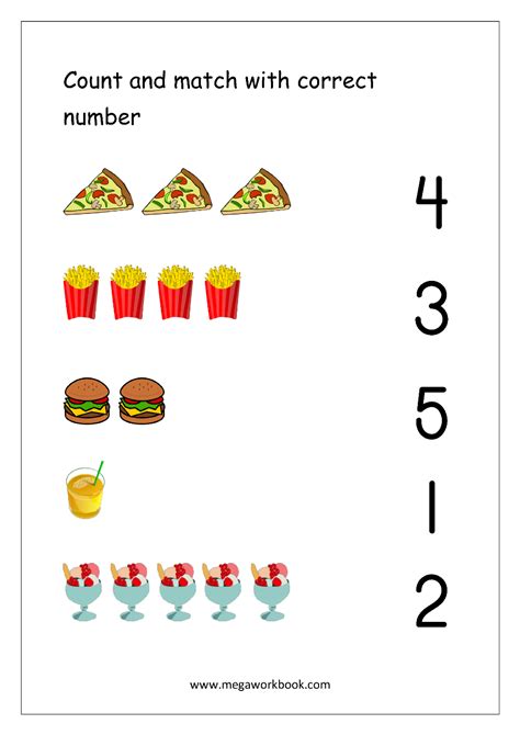 Free Printable Count and Match Numbers Worksheet